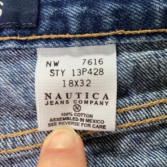 Nautica Classic High Rise Straight Leg Jeans 100% Cotton Rigid Med. Wash Work - Picture 8 of 16